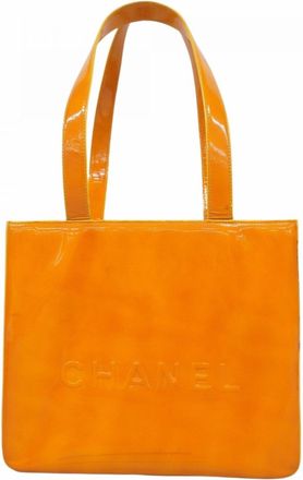 Chanel Orange Patent Leather Tote Bag (Pre-Owned)