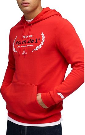 Puma Formula 1 Essential Logo Graphic Hoodie in Pop Red at Nordstrom, Size Xx-Large