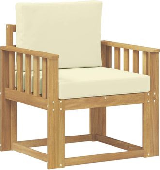 vidaXL Sof&aacute; De Exterior Poli&eacute;ster Blanco Y Crema Vidaxl