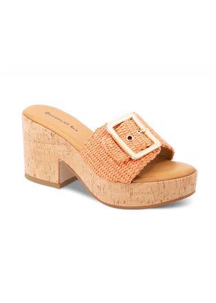 Chocolat Blu Womens Gani Raffia Sandals In Orange