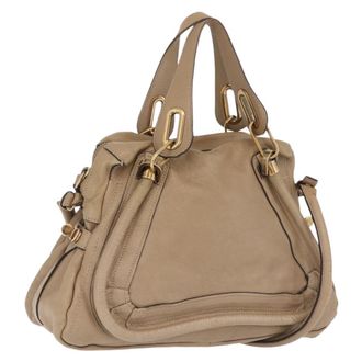 Chlo&eacute; Paraty Top Handle Leather Beige Leather Handbag (Pre-Owned)