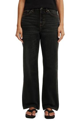 Cotton On Straight Leg Jeans in Undone Black at Nordstrom, Size 12