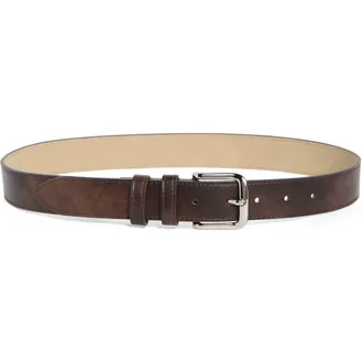 Steve Madden Topstitch Belt in Dark Chocolate at Nordstrom Rack, Size X-Large