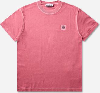 Stone Island Men s Organic Cotton Jersey FISSATO Effect T-Shirt Geranium