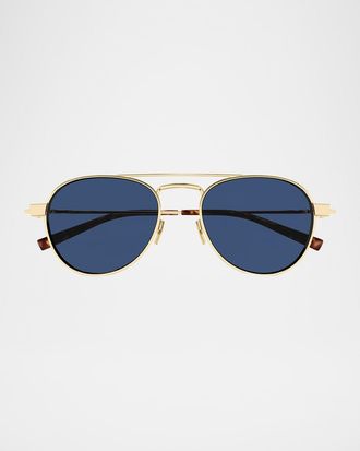 Saint Laurent Mens SL 708M Metal Round Sunglasses