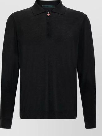 Kiton wool long-sleeve zip polo sweater