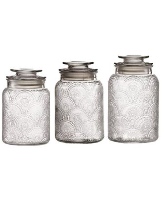 American Atelier Dnu American Atelier Set Of 3 Glass Canisters