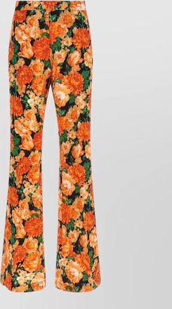 Pinko arese trousers flared leg floral pattern