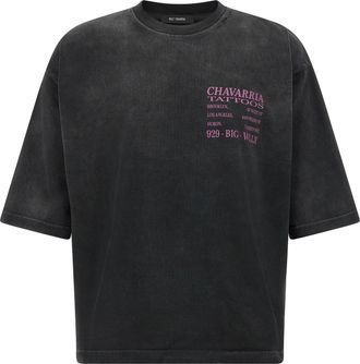 Willy Chavarria Black Cotton Mens T-Shirt