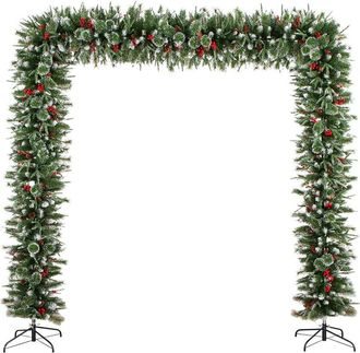 Nearly Natural 8Ft. Artificial Holiday Green Christmas Pine Archway