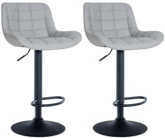 Clp Clp - Set De 2 Taburetes De Bar Tover Gris Simil Cuero