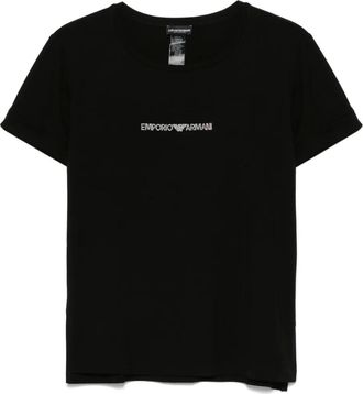 Emporio Armani T-shirt con strass - Nero