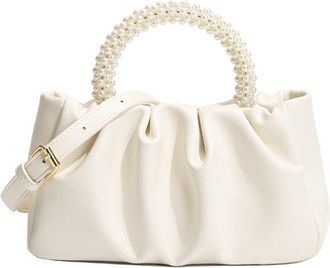 Generic PU Leather Pleated Handbag Versatile Cloud Bag Crossbody Bag for Women (Pink)