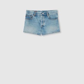 Gucci Stonewashed Denim Shorts, Blue, Ready-to-wear
