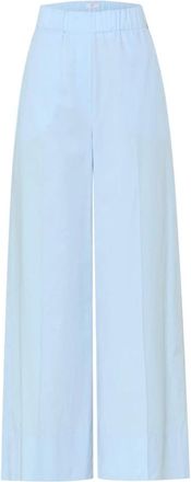 Riani Platas katoenen broek met elastische tailleband - Dames - Wijde Broeken - Blauw - M - Katoen - Broeken