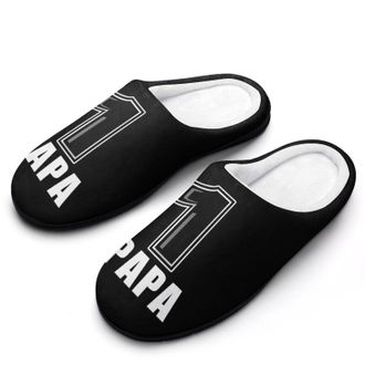 Generic Daddy No. 1 Papa Father Day Slippers Men Winter Warm Cotton Anti-Slip Indoor Slip-Ons House Shoes