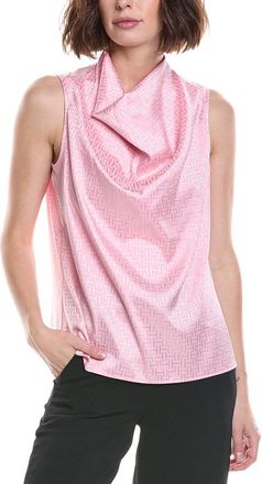 Halston Heritage Sleeveless Cowl Neck Monogram Top