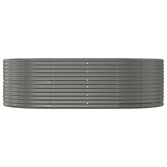 Berkfield Home Garden Raised Bed Grey 212x140x68 cm Powder-coated Steel | Size: 212 x 140 x 68 cm