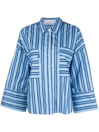 Faithfull The Brand multi-way striped organic-cotton shirt - Blue
