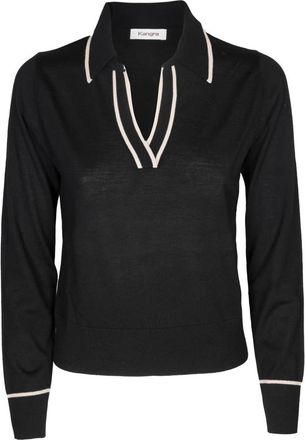 KANGRA V-neck Knitwear, female, Black, M, V-neck Polo