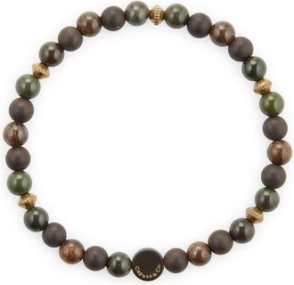 Caputo & Co. Mens Beaded Stretch Bracelet in Bronzite at Nordstrom