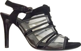 Bottega Veneta black leather transparent heeled sandals Size 36