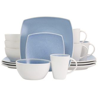 Gibson Home 16 Piece Reactive Glaze Stoneware Dinnerware Set in White at Nordstrom