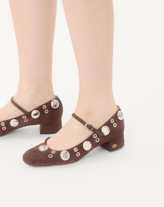 Valentino Garavani Décolleté Mary-Jane Nellcôte In Crosta 30Mm Donna TESTA DI MORO 35.5