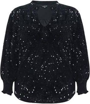 Exxcellent top zwart met pailletten