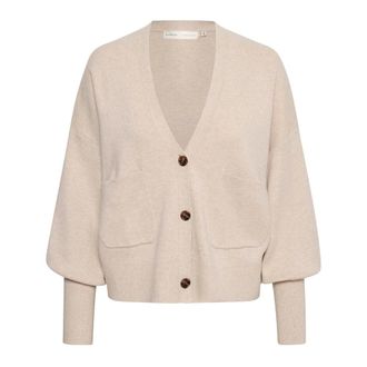 Inwear Feminine Cardigan with V-Neck and Buttons - female - InWear - Cardigans - Beige - XS/S - Knitwear
