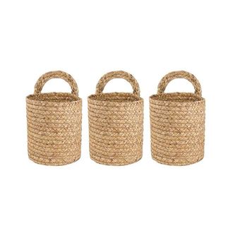 OEM 3 Cestas De Rat&aacute;n Para Colgar En La Pared, Para Interiores Y Exteriores, Con Cuerda Para Colgar, Macetas Para Flores Y Plantas, Cestas Decorativas, Ma