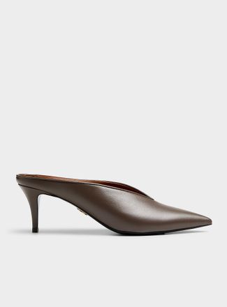 Stella McCartney Womens Taupe kitten heel mule pumps Women