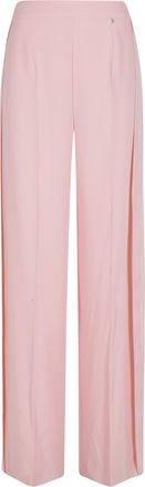 Nissa Pink Palace Side Darts Back Zip Polyester Wide-Leg Trousers