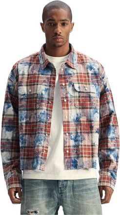 Purple Camicia di Flanella Ricamata - - Jackets - Uomo - Multicolore - M