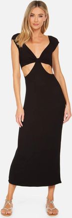 Michael Lauren Michael Lauren Colvin Dress Womens Black Front Cutout Side Slit JDM1125