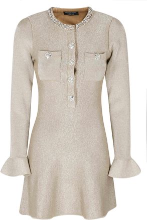 Alessandro Legora Gold Fitted Bodice Mini Dress