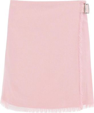 Burberry Buckle-fastening Wool Kilt - female - Burberry - Short Skirts - Pink - 3XS - Skirts