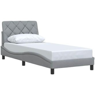 vidaXL Estructura De Cama Sin Colch&oacute;n Tela Gris Claro 80x200 Cm Vidaxl