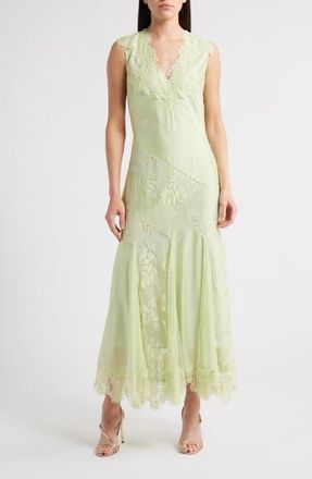 Ciebon Josephine Lace & Tulle Slipdress in Pastel Sage at Nordstrom Rack, Size X-Large