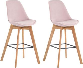 Clp Clp - Set 2 Taburetes Metz En Terciopelo Rosado Natural