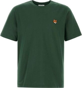 Maison Kitsun&eacute; Fox Head Regular T-shirt - Heren - T-shirts - Groen - 2XL - Katoen - Tops