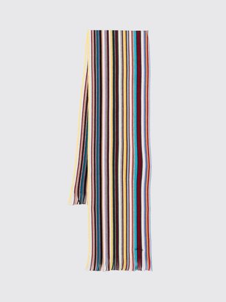 Paul Smith Sciarpa a righe multicolor in pura lana merino con frange