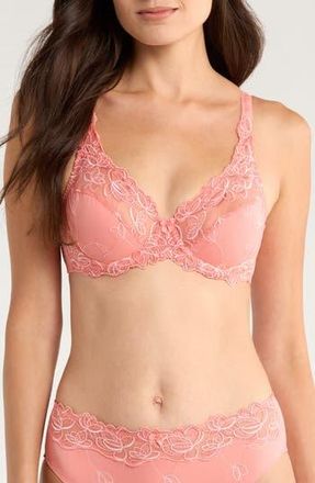 Hunkem&ouml;ller Diva Embroidered Mesh Underwire Bra in Lantana at Nordstrom Rack, Size 32C