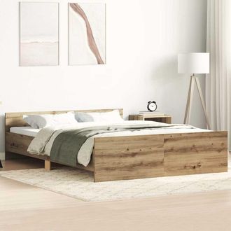 Berkfield Home Bed Frame without Mattress Artisan Oak 120x190cm Engineered Wood in Brown | Size: 120x190 cm