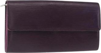Louis Vuitton Pre-owned Wallets, female, Purple, Size: ONE SIZE Pre-owned Vintage Leather Wallet