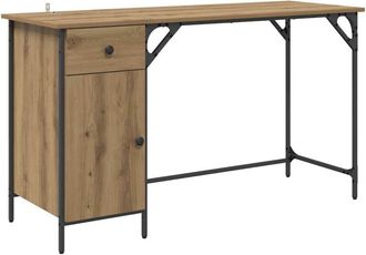 vidaXL Escritorio De Computadora Roble Artesanal 131 X 48 X 75 Cm Vidaxl