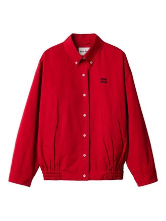 Miu Miu poplin bomber jacket - women - Cotton - 36 - Red