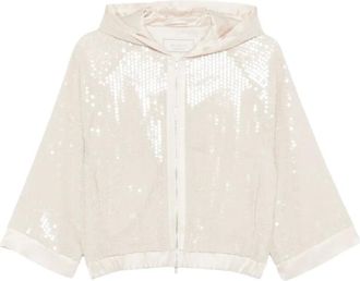 PESERICO Dames, Sweatshirts & Hoodies, Beige, Maat: S Poliester