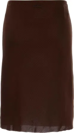 Miu Miu Womens Silk Skirt Brown