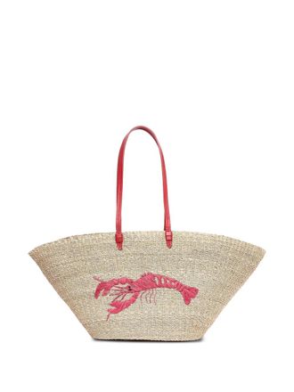 Poolside The Cape lobster-appliqué tote bag - Neutrals